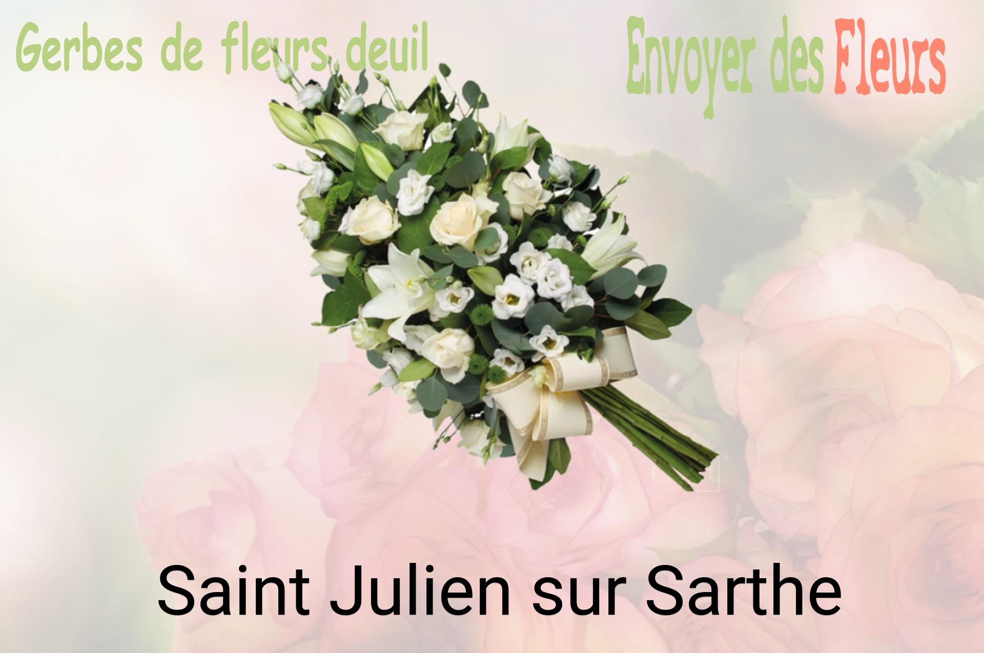 Gerbe de fleurs de deuil livrée à Saint-Julien-sur-Sarthe
